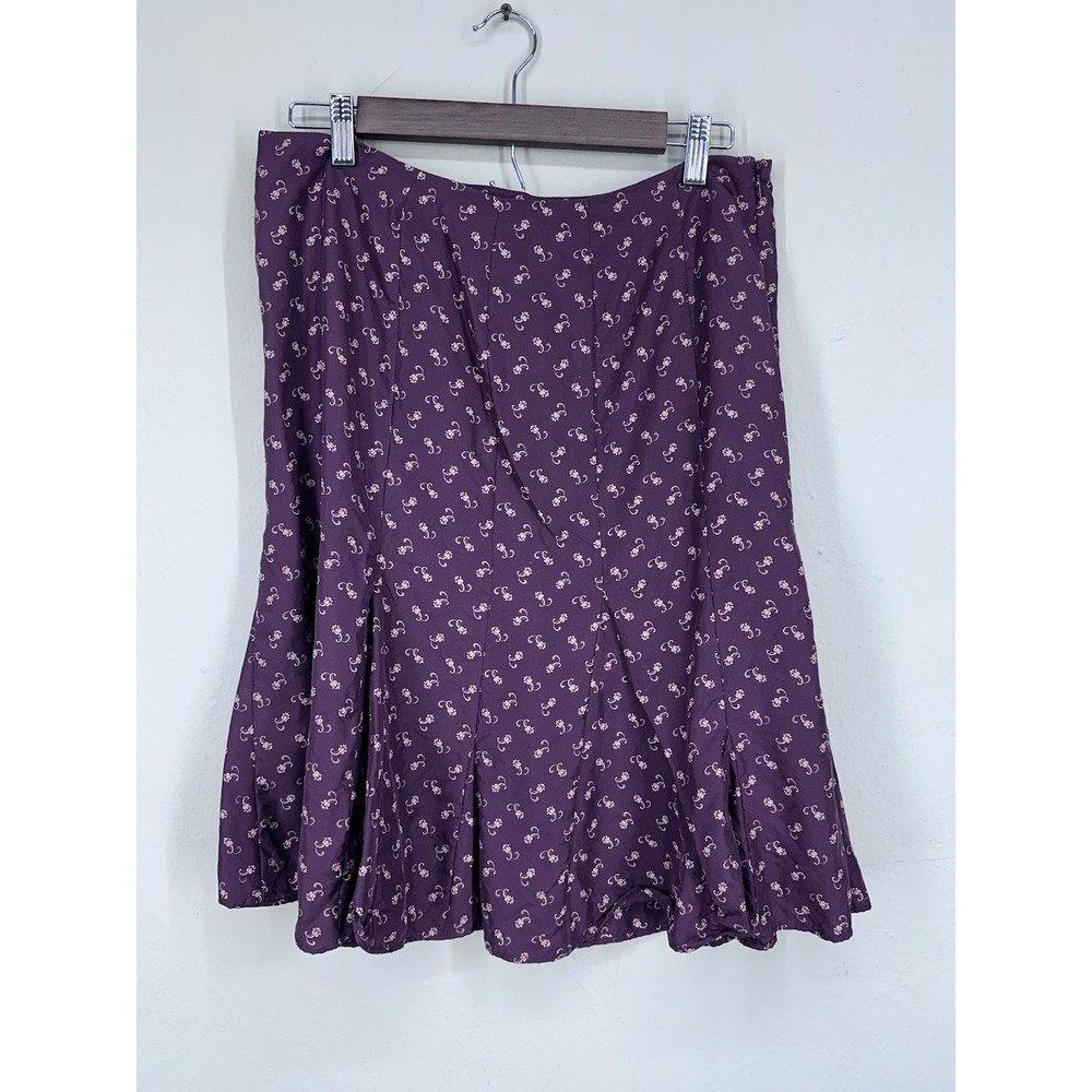 VTG 100% Silk 90s Gap Floral Fit Flare Skirt Size 8‎ Romantic Interview Cottage